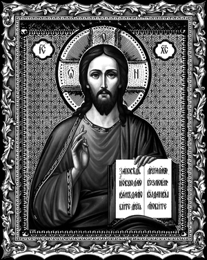 Иисус икона - картинки для гравировки